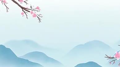 中国风景花枝水墨风视频的预览图